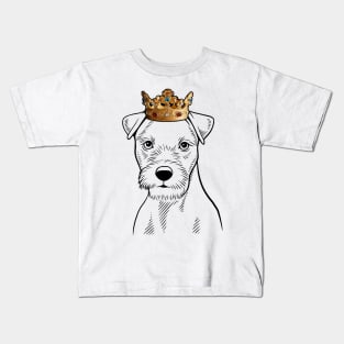 Parson Russell Terrier Dog King Queen Wearing Crown Kids T-Shirt